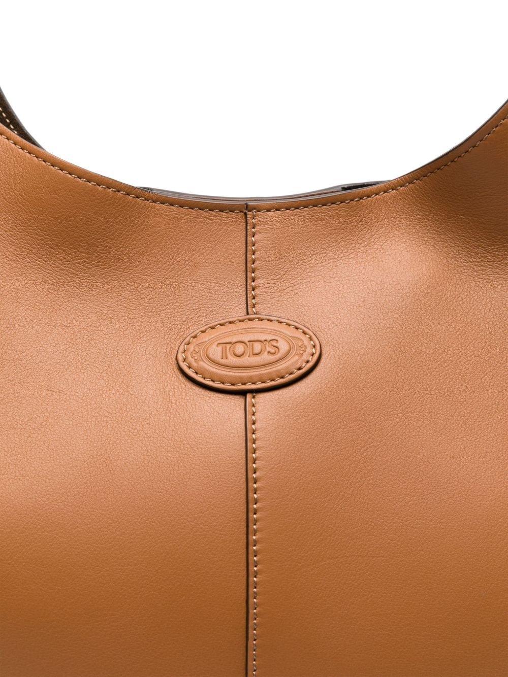Tod's Di Bag Hobo Logo Detailed Medium Shoulder Bag - Leather Brown
