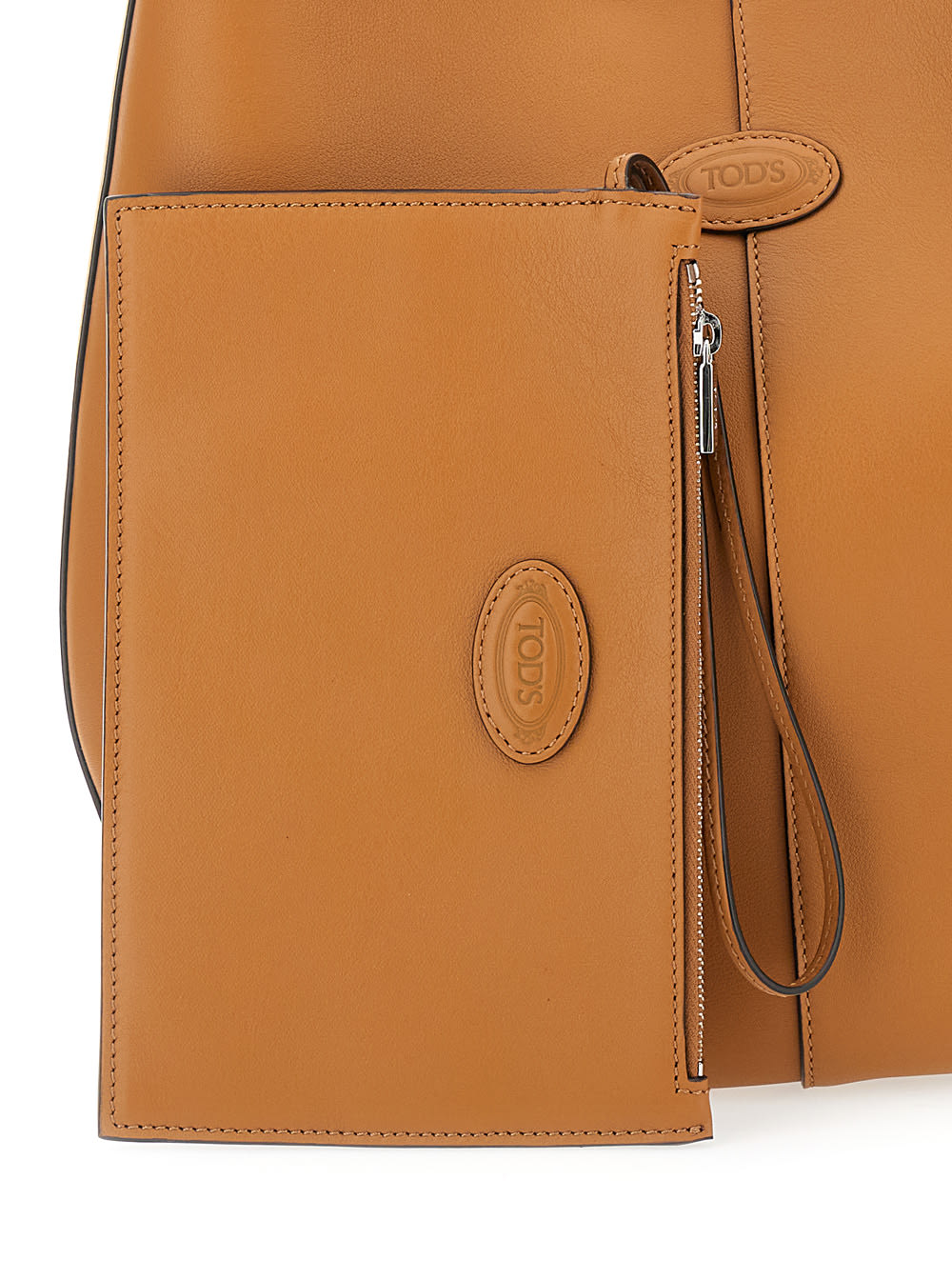 Tod's Hobo Bag With Contrasting Edges In Leather - Brown