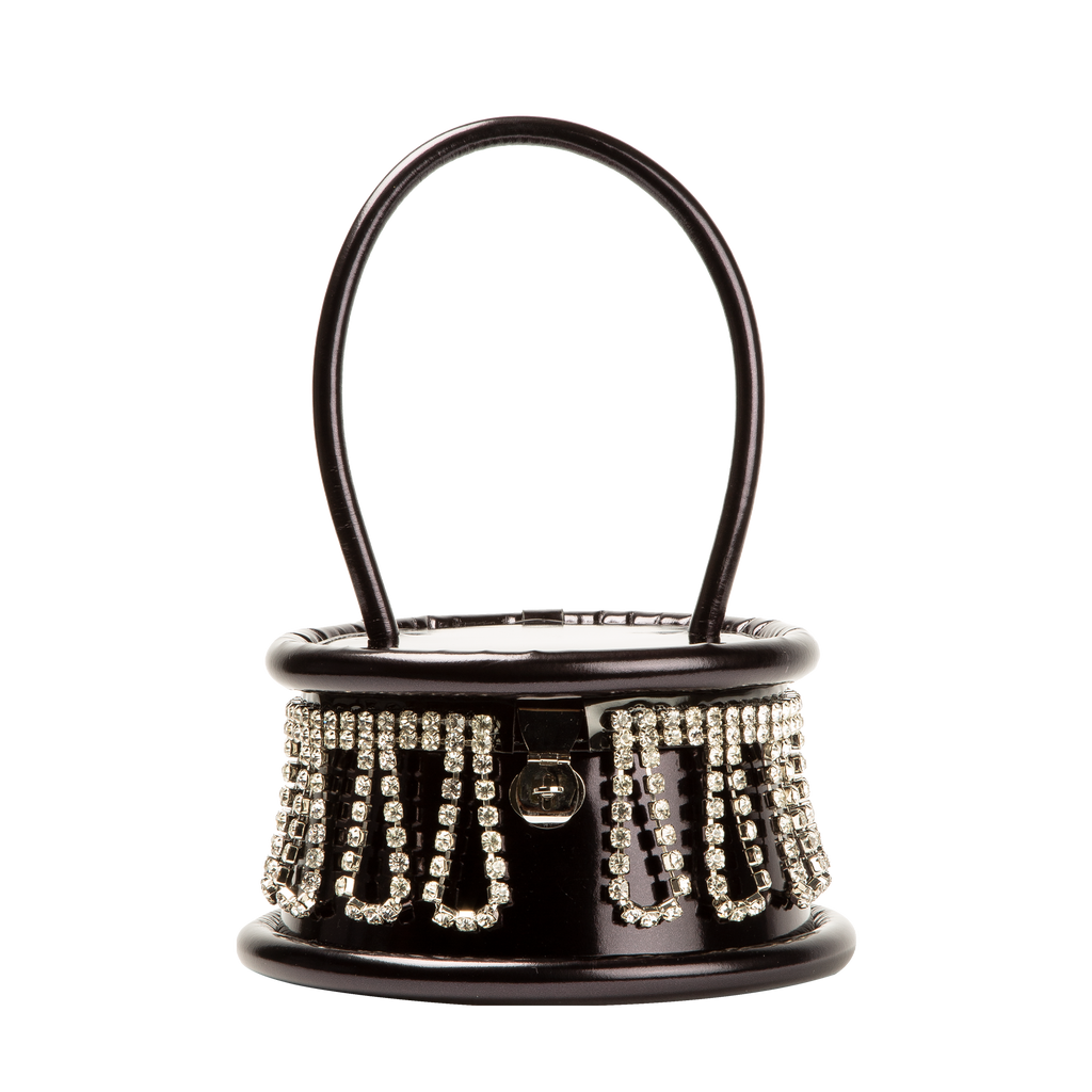 Area Crystal Trim Top Handle - Black