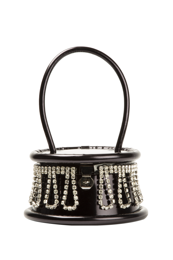 Area Crystal Trim Top Handle - Black