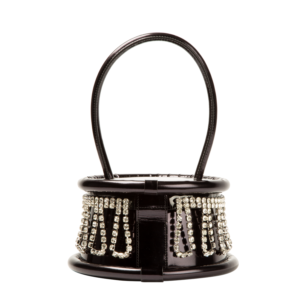 Area Crystal Trim Top Handle - Black
