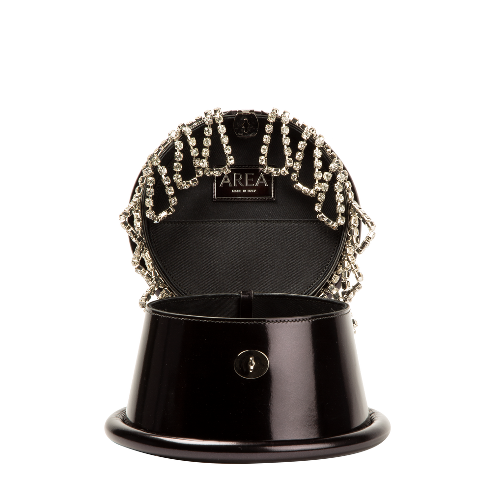 Area Crystal Trim Top Handle - Black