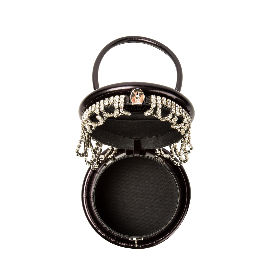 Area Crystal Trim Top Handle - Black