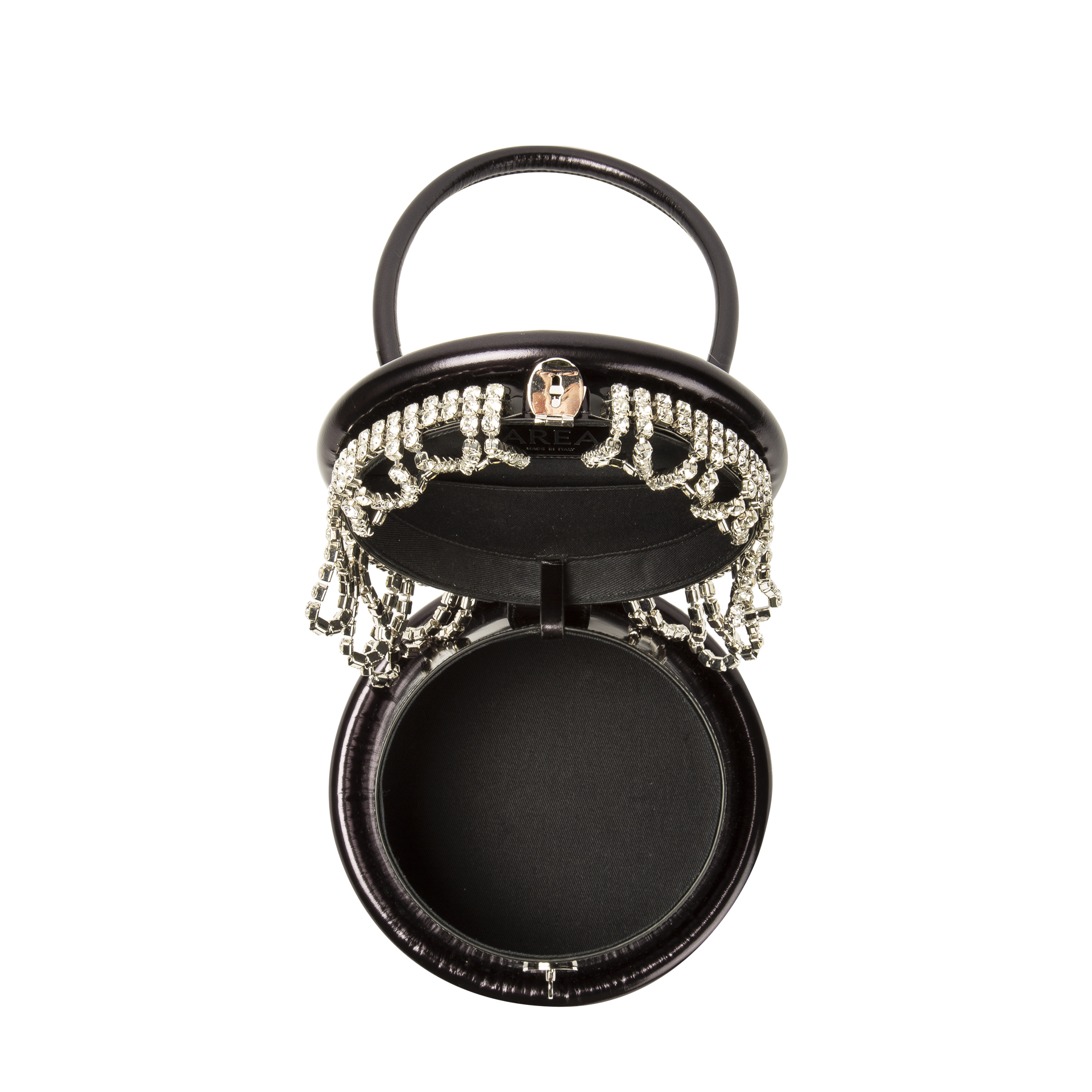 Area Crystal Trim Top Handle - Black
