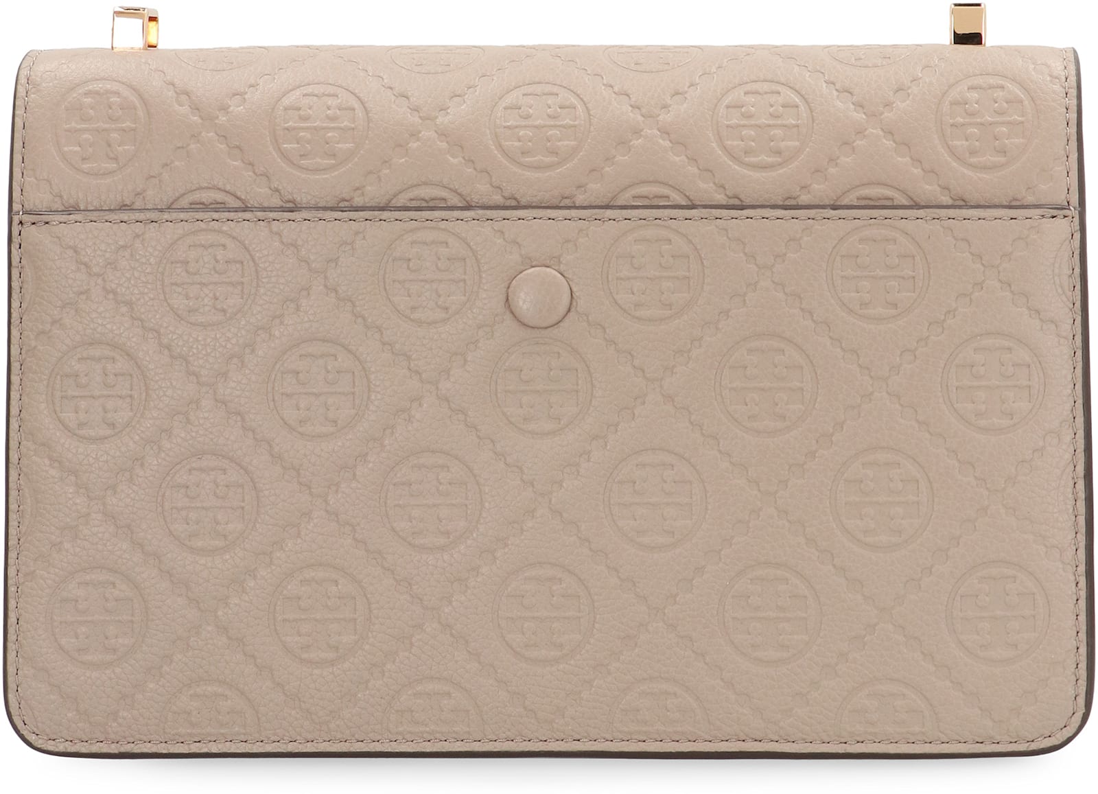 Tory Burch T Monogram Leather Shoulder Bag - Gray