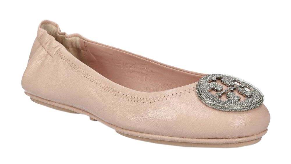 Tory Burch Minnie Travel Ballet - Shell Pink / Silver