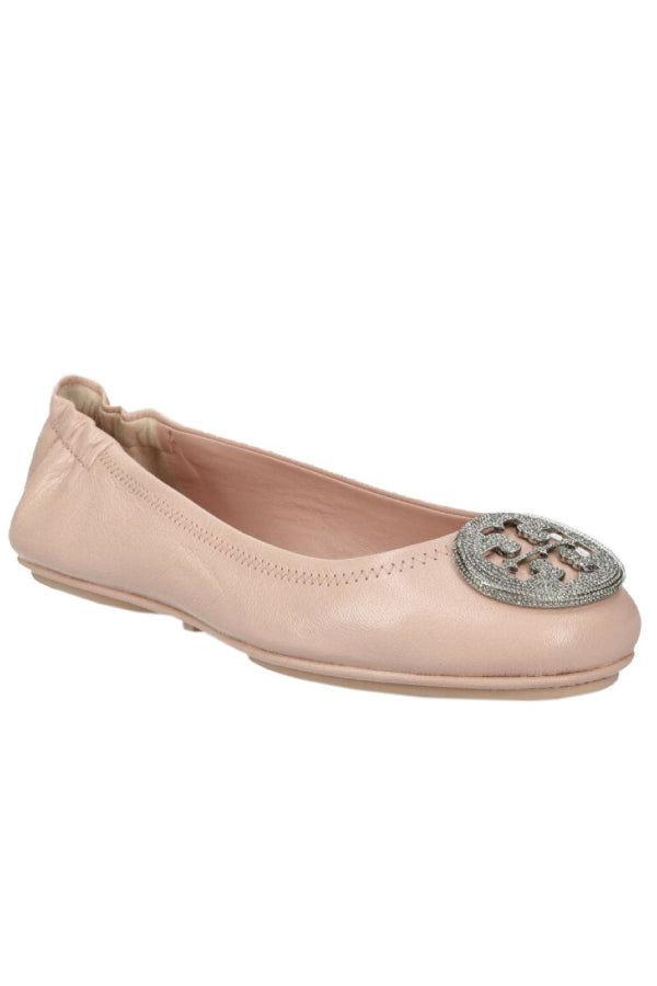 Tory Burch Minnie Travel Ballet - Shell Pink / Silver