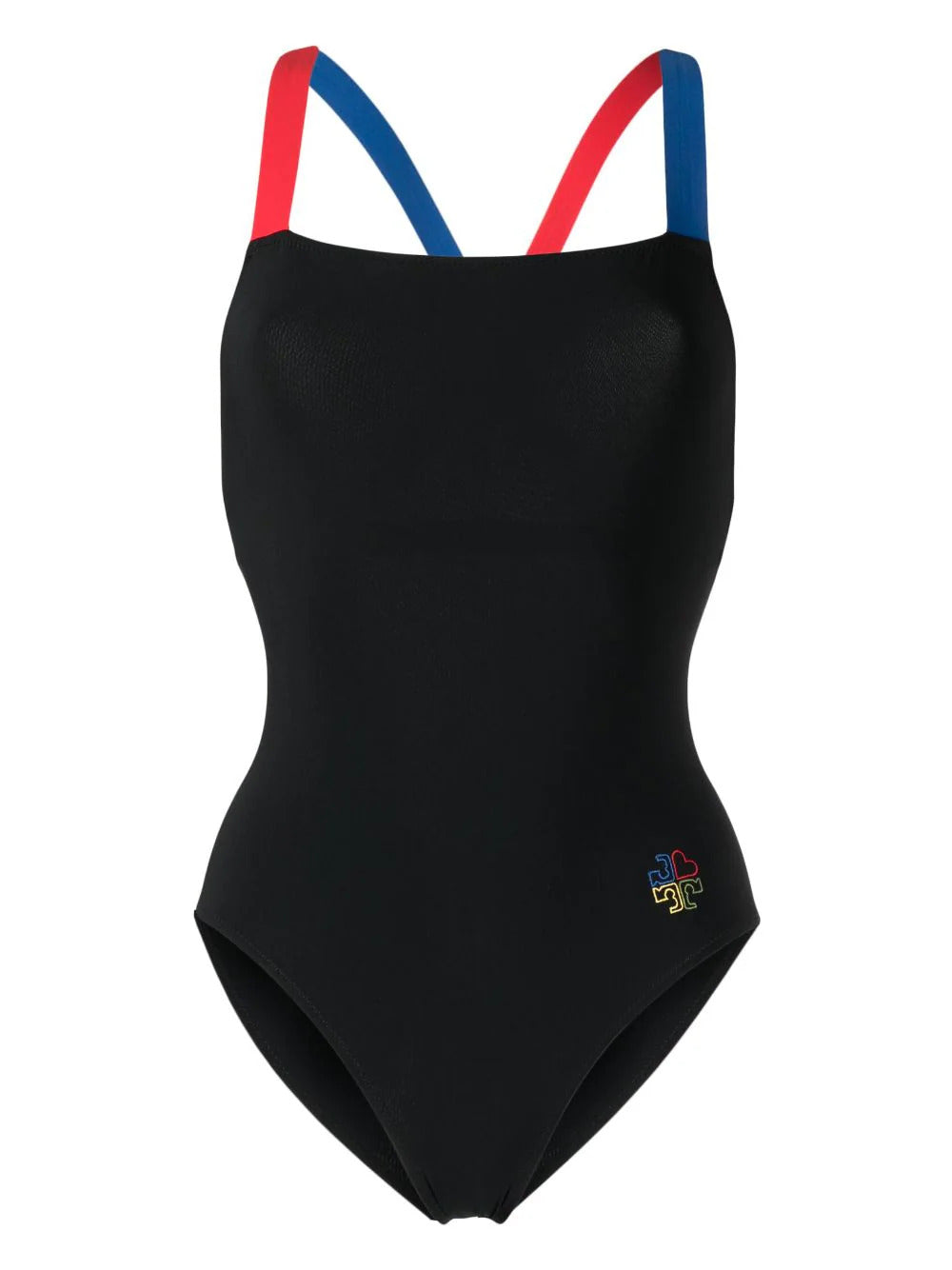Tory Burch Black Colorblocked One-Piece Tank Swimsuit