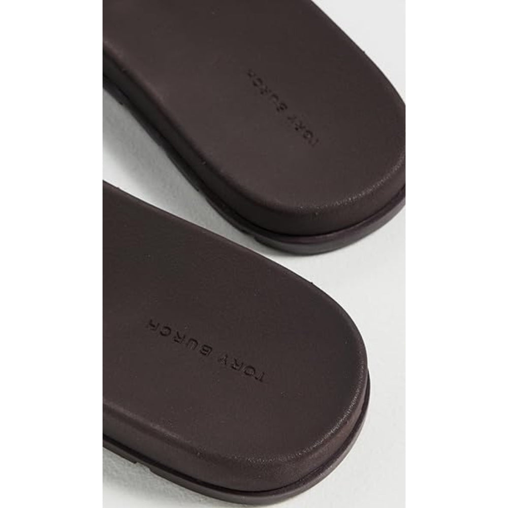 Tory Burch Buckle Slides - Dark Cocoa