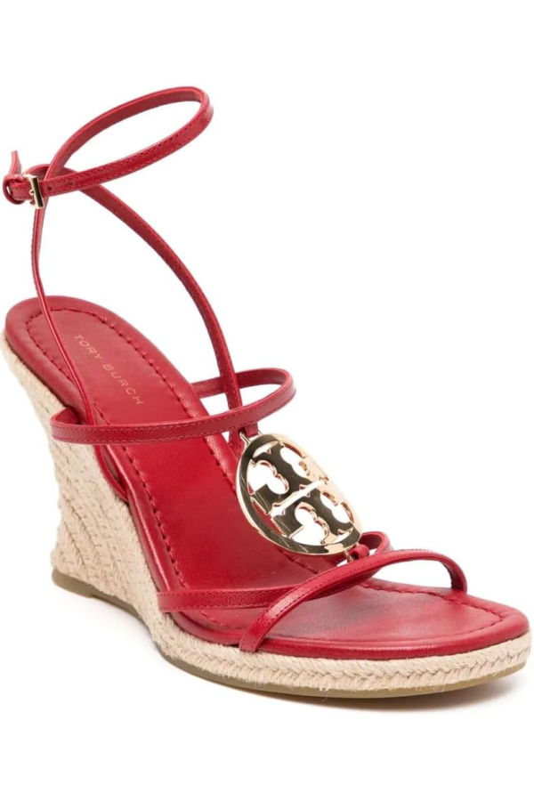 Tory Burch Capri Miller Wedge Espadrille - Tory Red/Gold