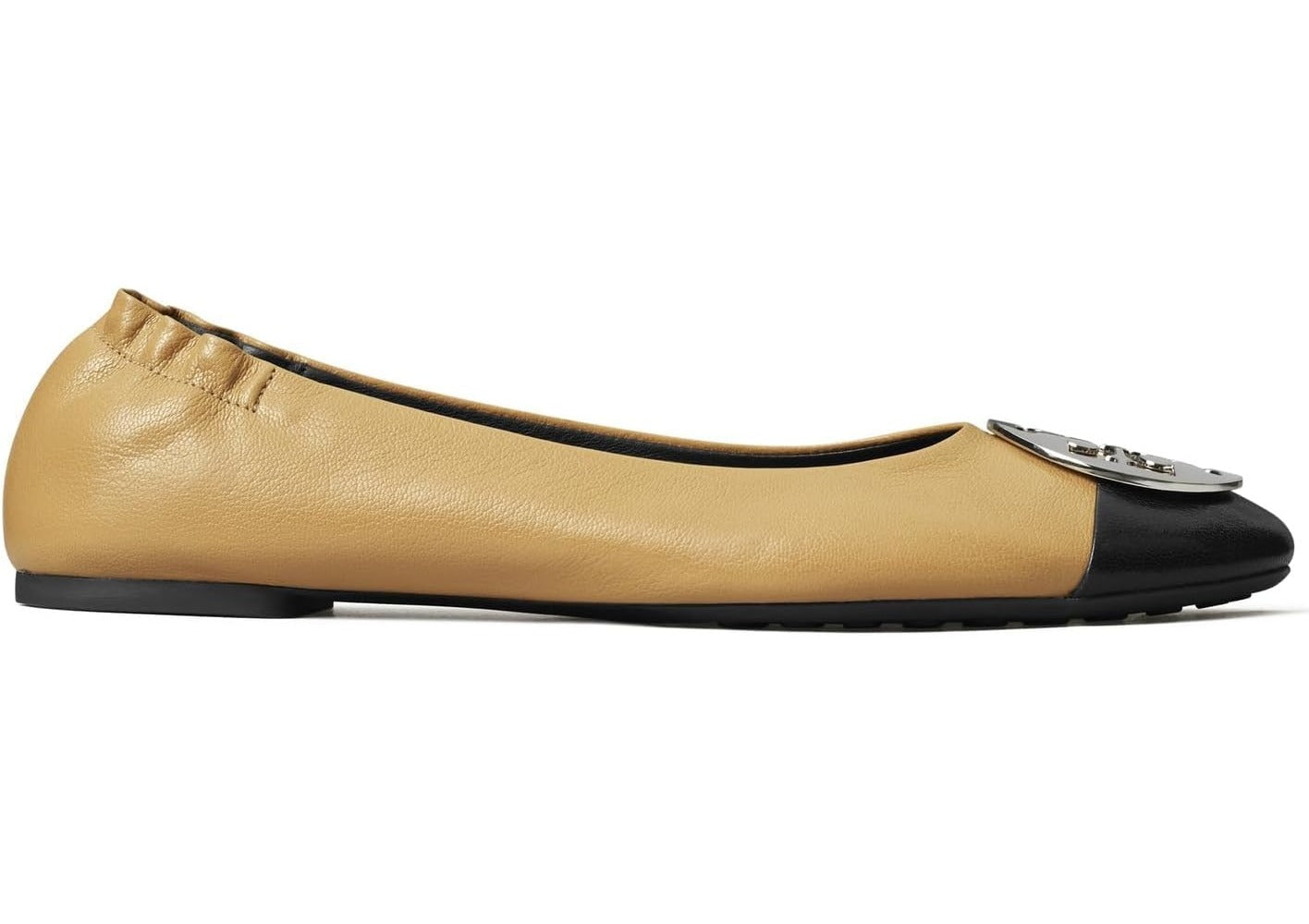 Tory Burch Claire Cap-Toe Ballet Flat - Ginger Shortbread/Perfect Black