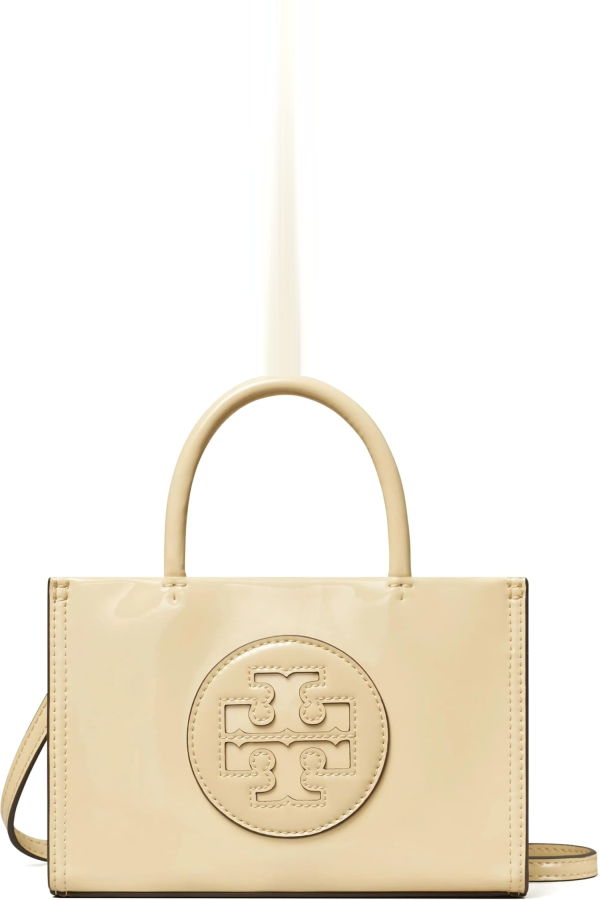 Tory Burch Ella Bio Patent Mini Tote - Vanilla Soft Serve