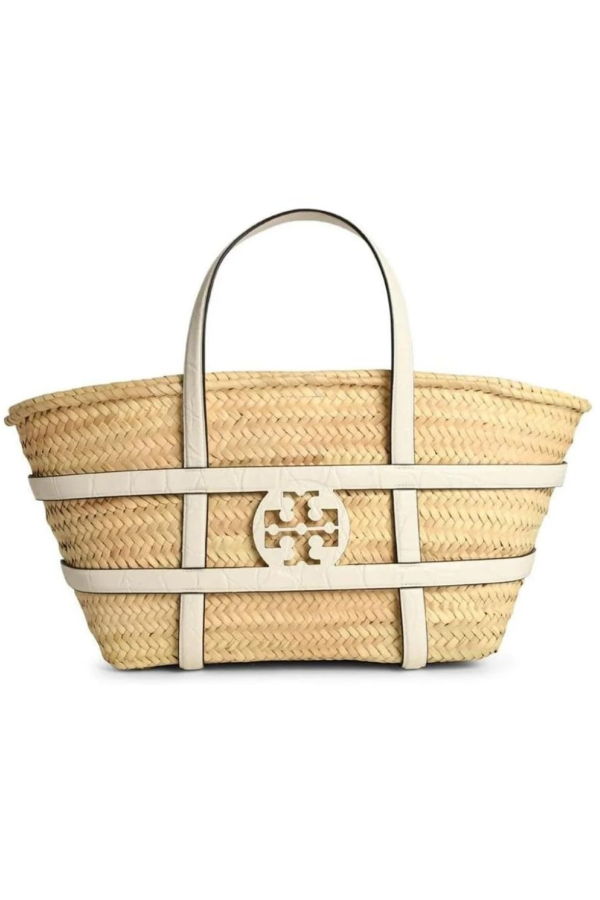 Tory Burch Ella Straw Basket Tote Bag - Blanc