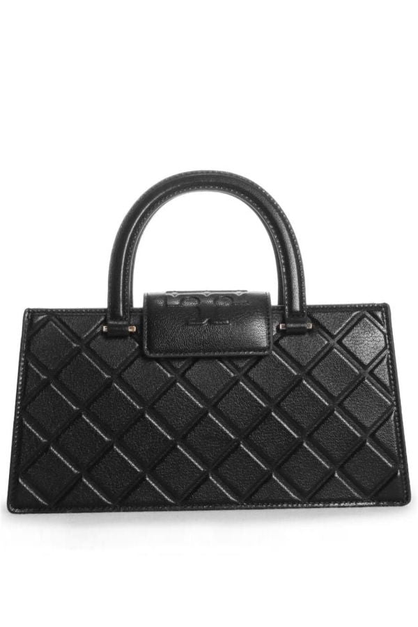 Tory Burch Fleming E/W Top Handle Satchel - Black