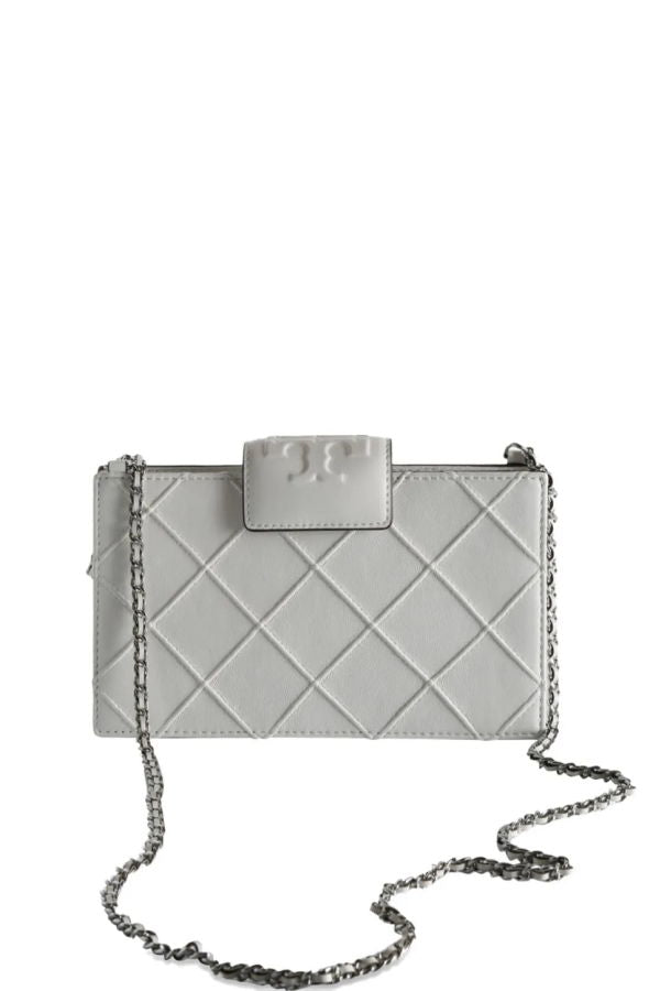 Tory Burch Fleming Mini Soft Chain Wallet - Blanc
