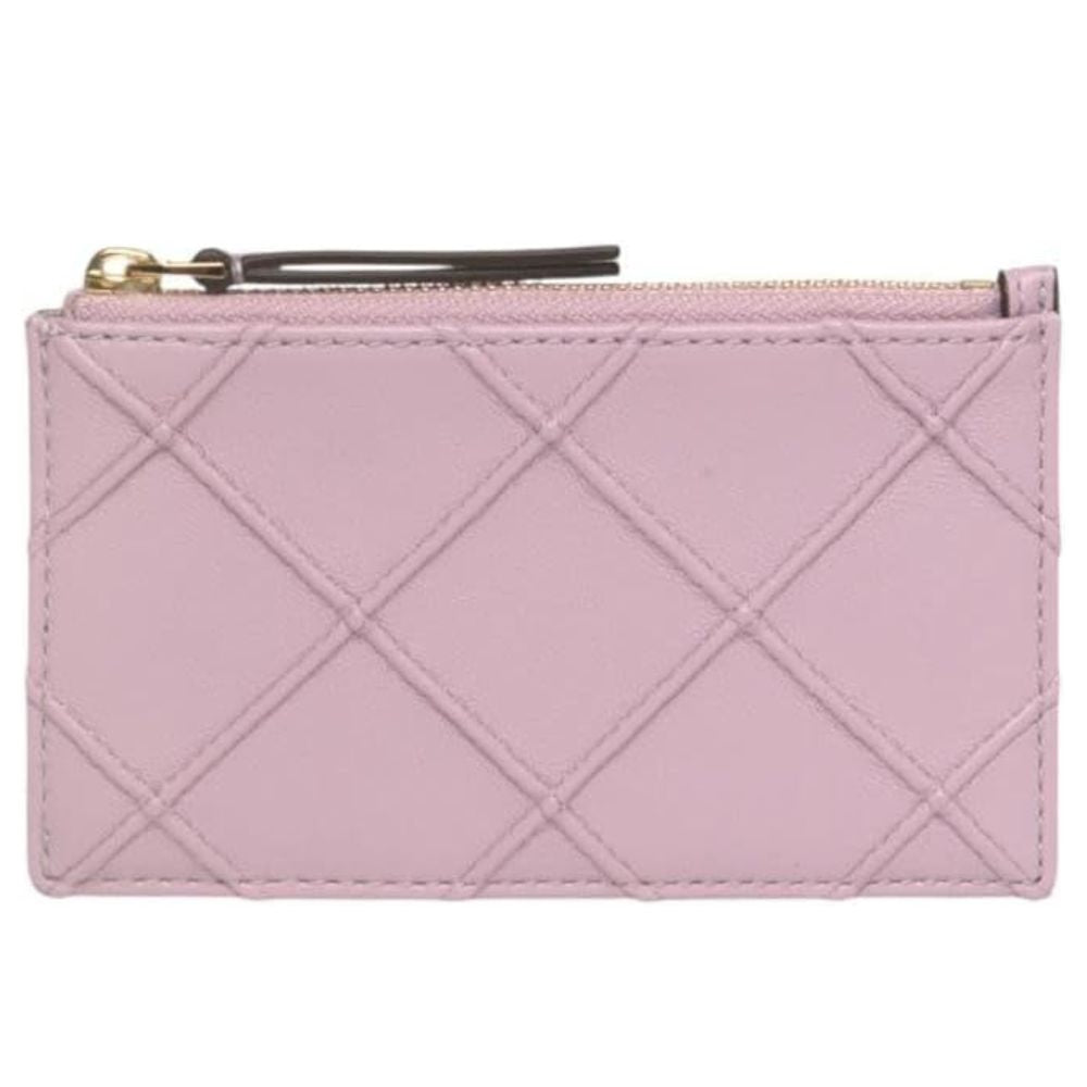 Tory Burch Fleming Soft Zip Card Case - Pale Purple