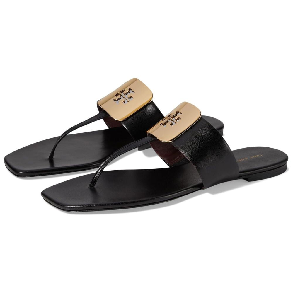 Tory Burch Georgia Leather Open Toe Sandal - Perfect Black