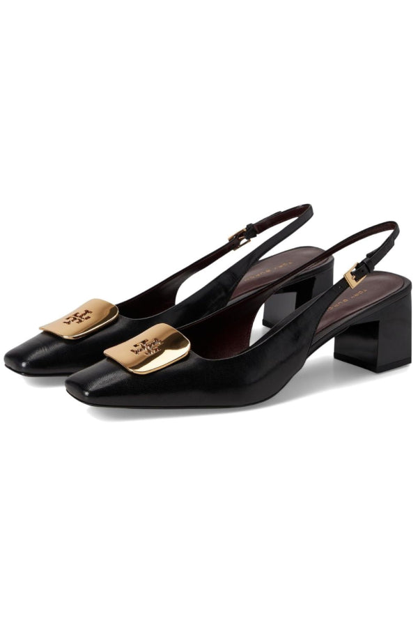Tory Burch Georgia Leather Slingback 55mm Sandals - Perfect Black