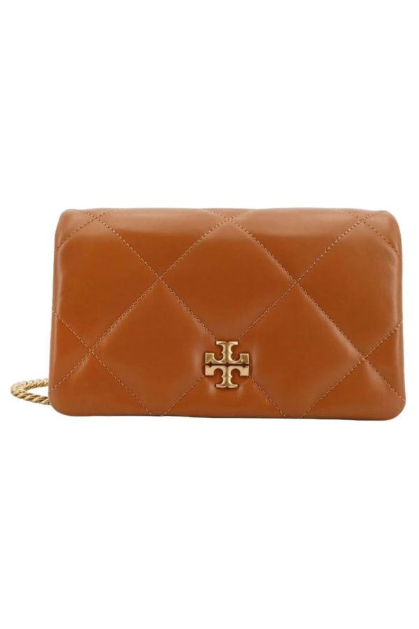 Tory Burch Kira Diamond Quilt Chain Wallet - Classic Chestnut