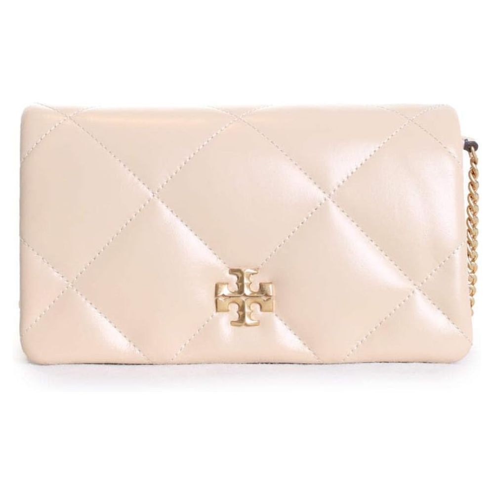 Tory Burch Kira Diamond Quilt Chain Wallet - Vanilla Soft Serve