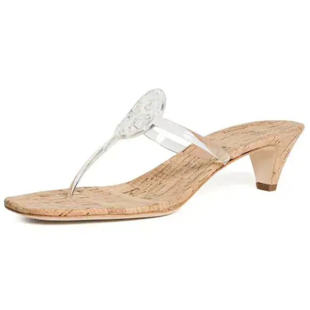 Tory Burch Miller Jelly Kitten Heel 50mm Sandals - Clear