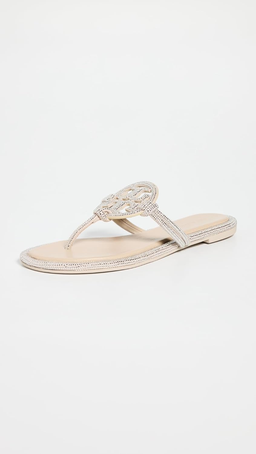Tory Burch Miller Knotted Pave Sandals - Stone Gray
