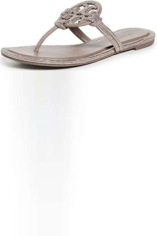 Tory Burch Miller Knotted Pave Suede Sandals - Dark Clay