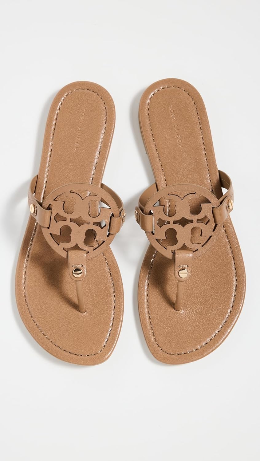 Tory Burch Miller Nappa Leather Sandals - Walnut