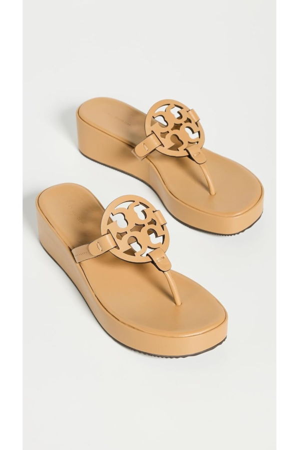Tory Burch Miller Wedge Sandals 25mm - Ginger Shortbread