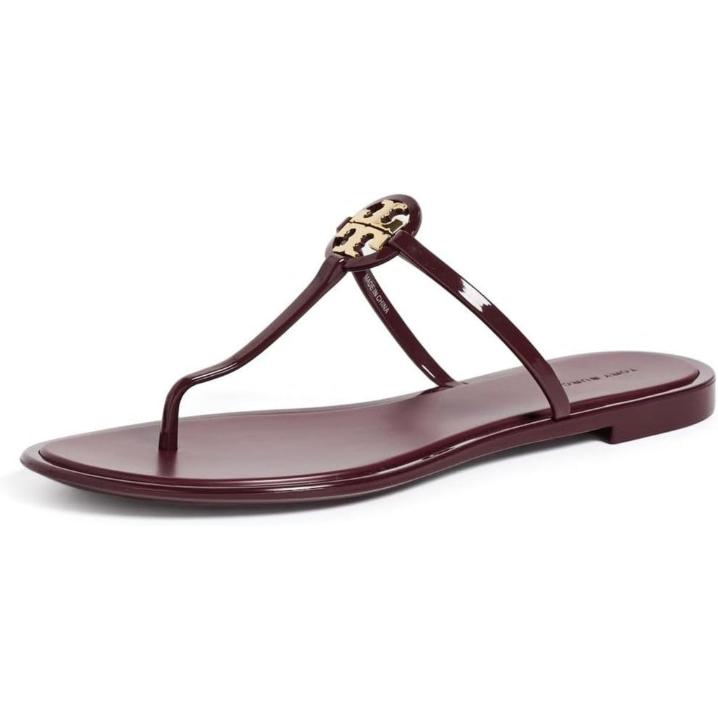 Tory Burch Mini Miller Jelly Sandals - Dark Raspberry/Gold