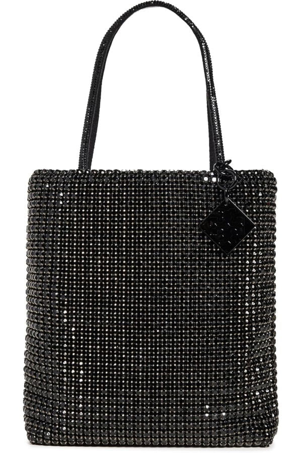 Tory Burch Night Owl Crystal Embellished Mini Tote - Black