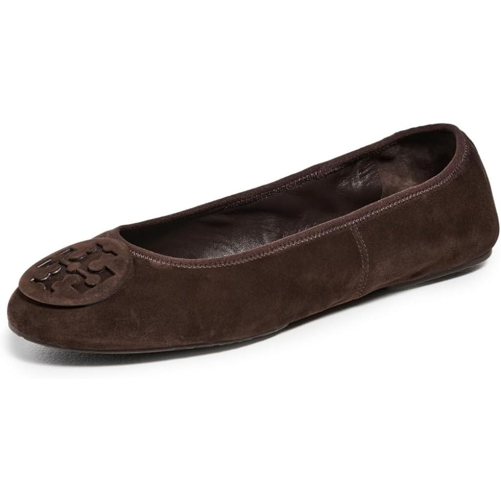 Tory Burch Reva Nappa Leather Ballet Flats - Walnut