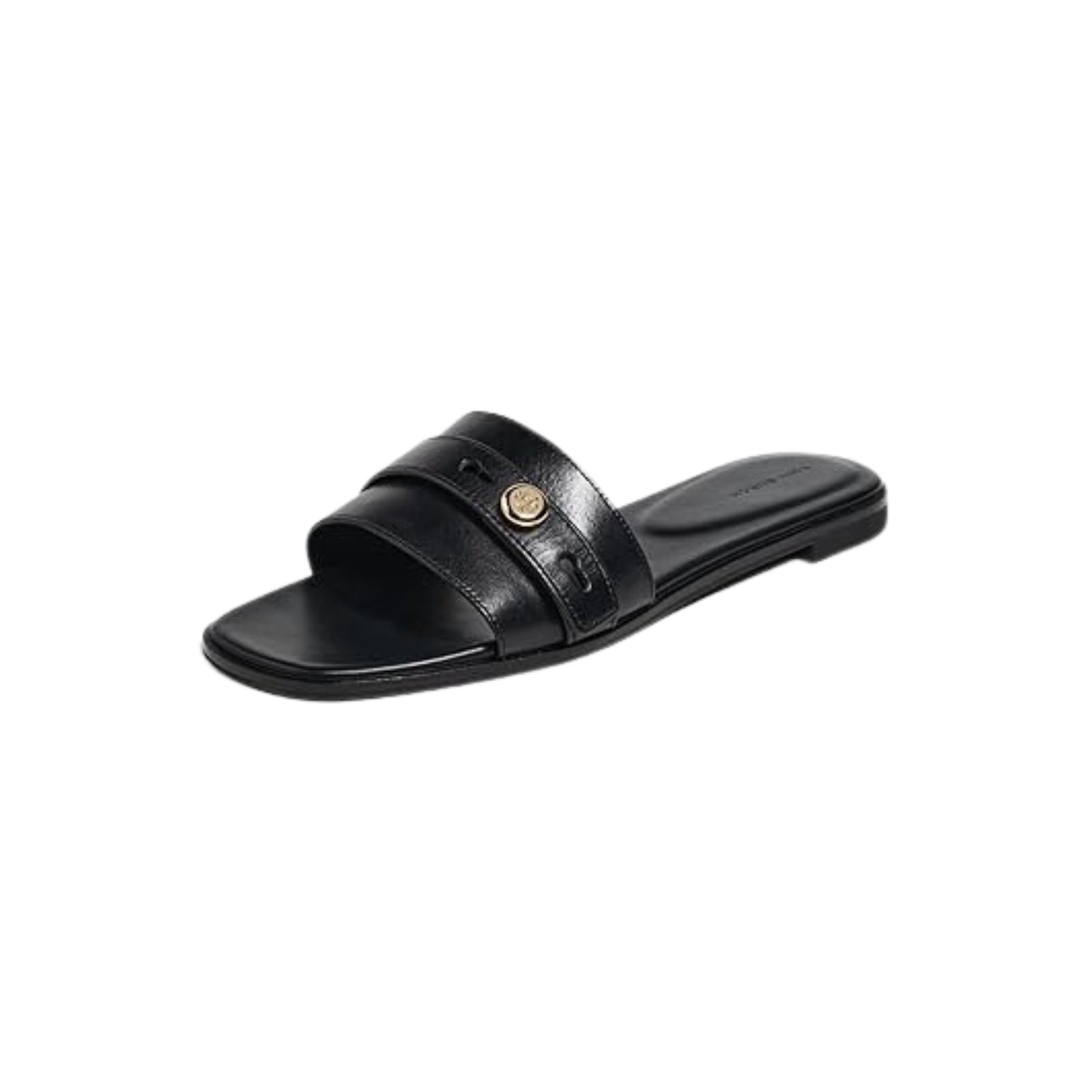 Tory Burch Romy Leather Slides - Perfect Black