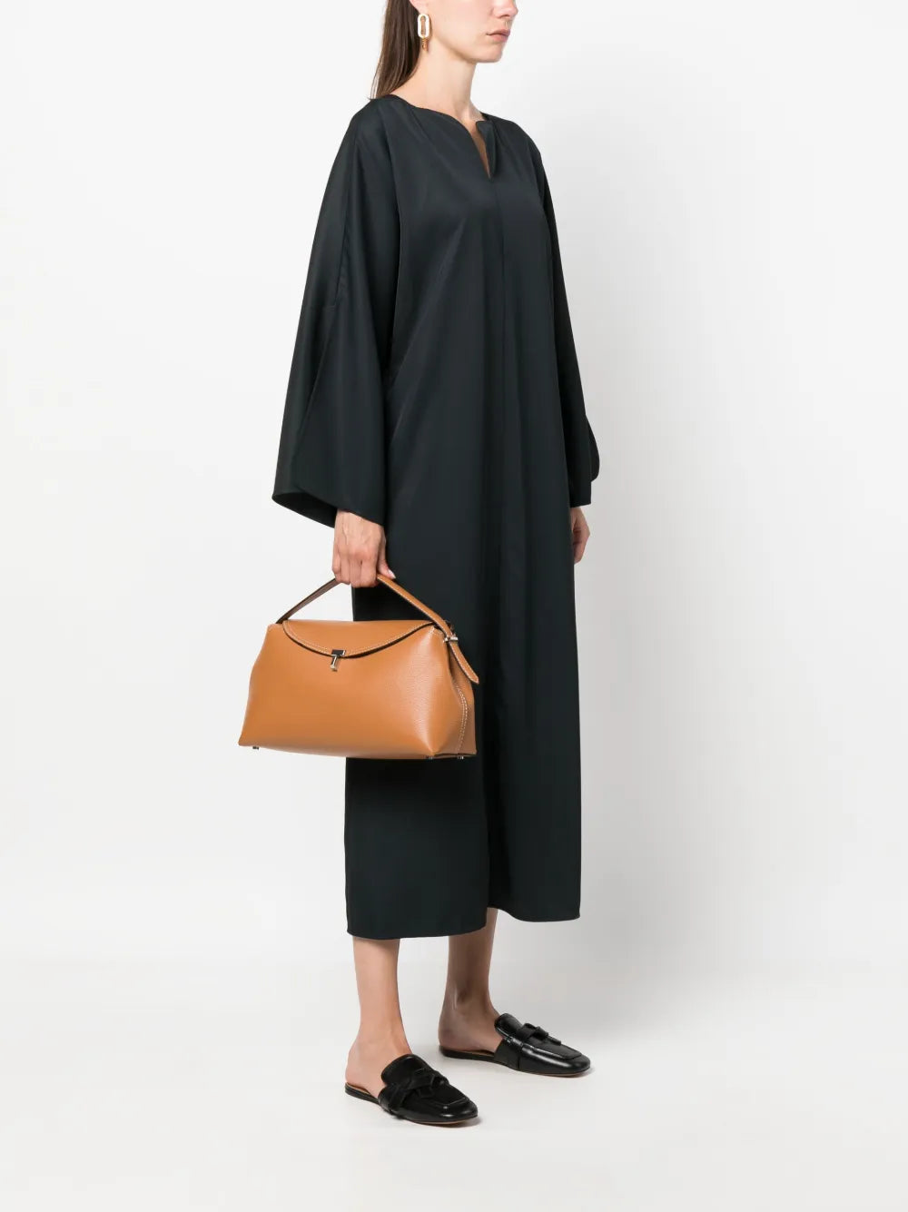 Totême T-lock Grained-Leather Top Handle Bag