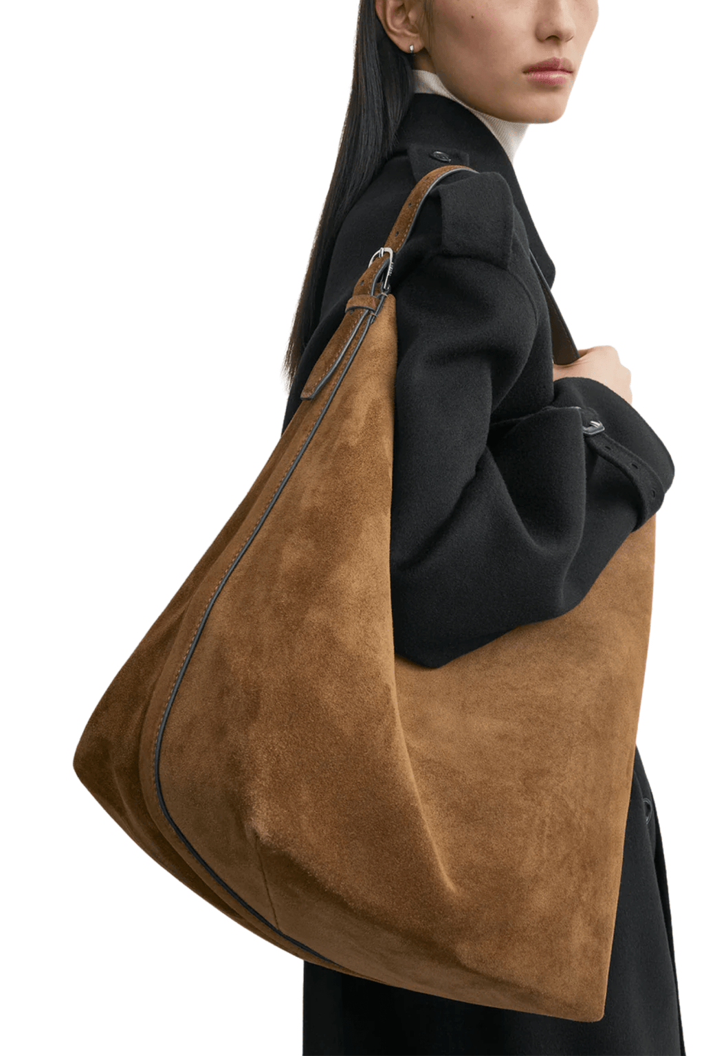 Totême Belted Suede Tote - Tan