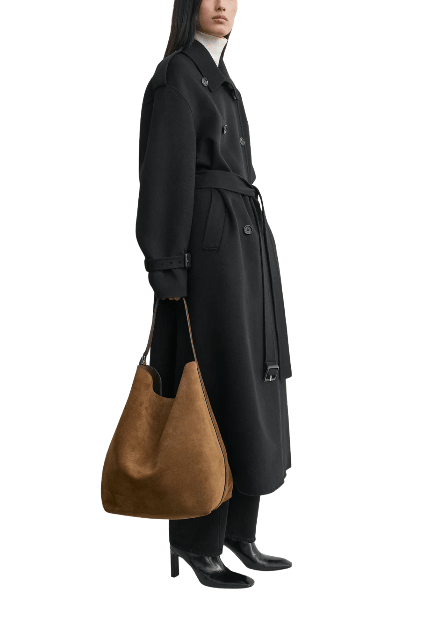 Totême Belted Suede Tote - Tan