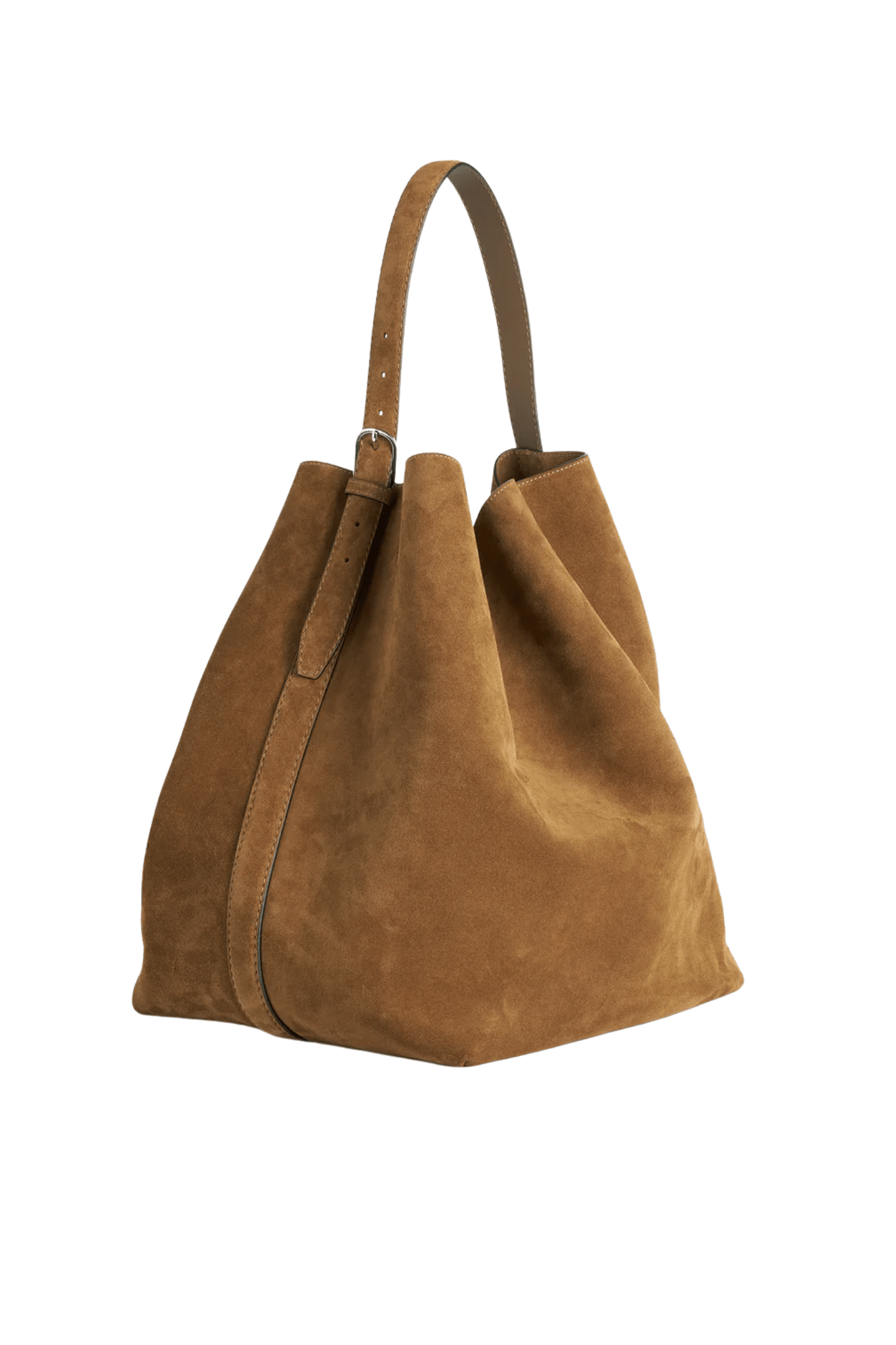 Totême Belted Suede Tote - Tan