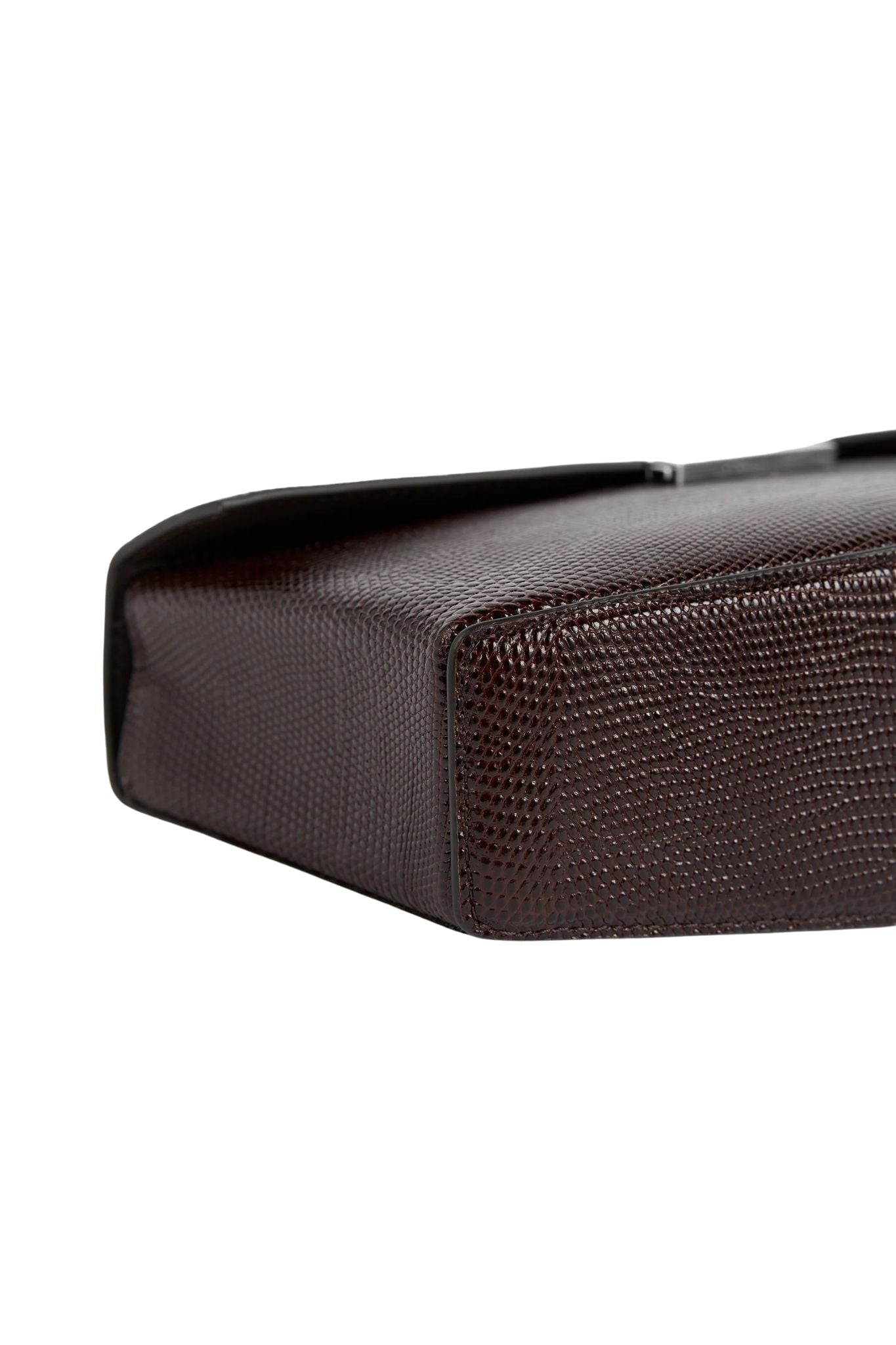 Totême Clip Lizard-Embossed Shoulder Bag - Brown