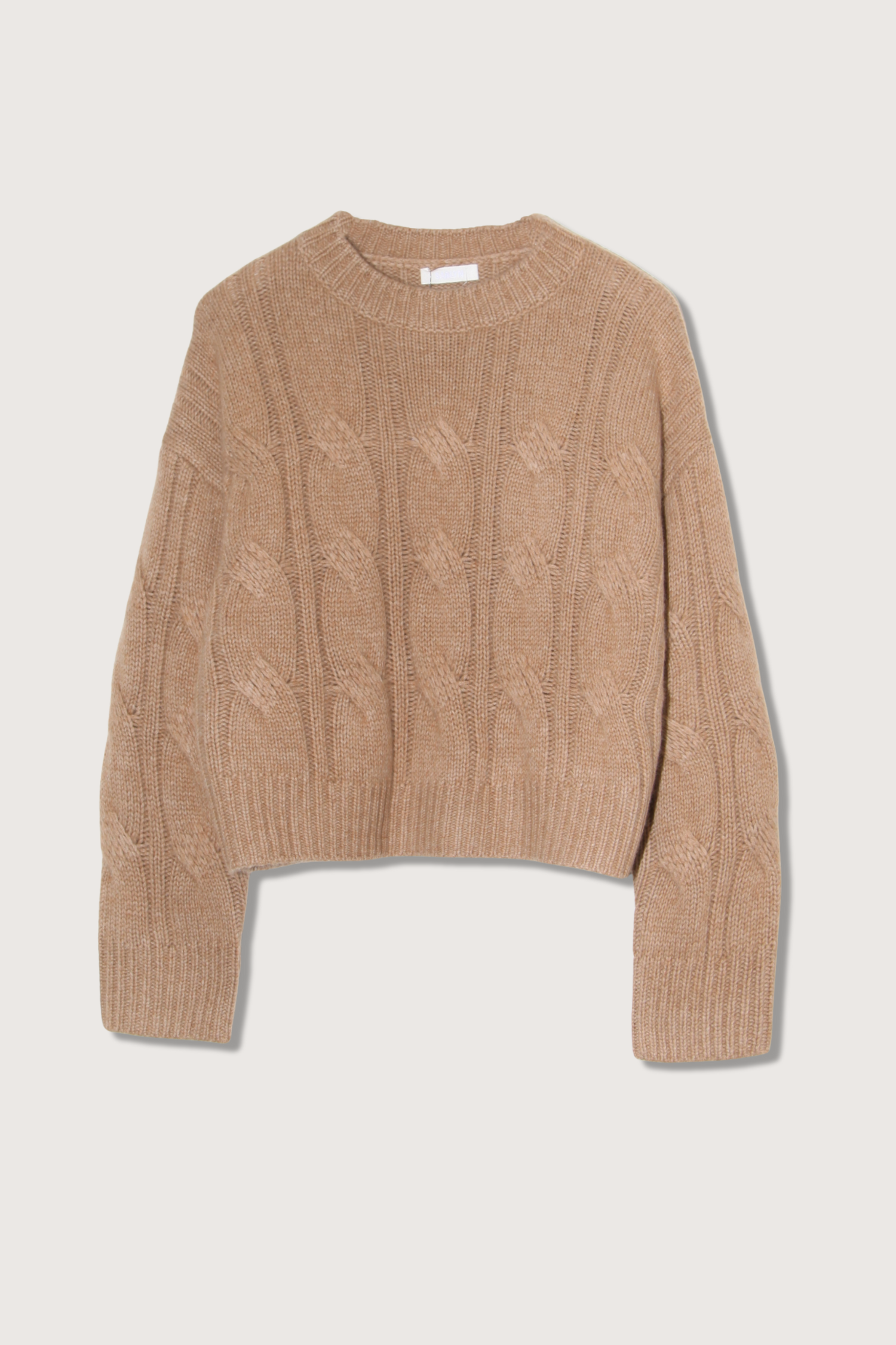SABLYN Tristan Crewneck Cable Sweater - Camel