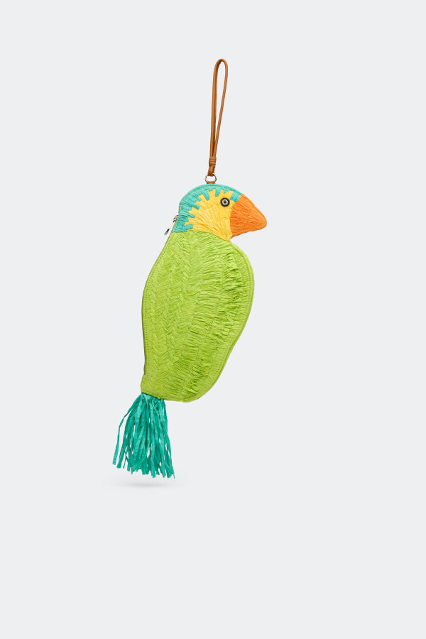 Simon Miller Tropical Bird Wristlet Clutch - Blue Multi