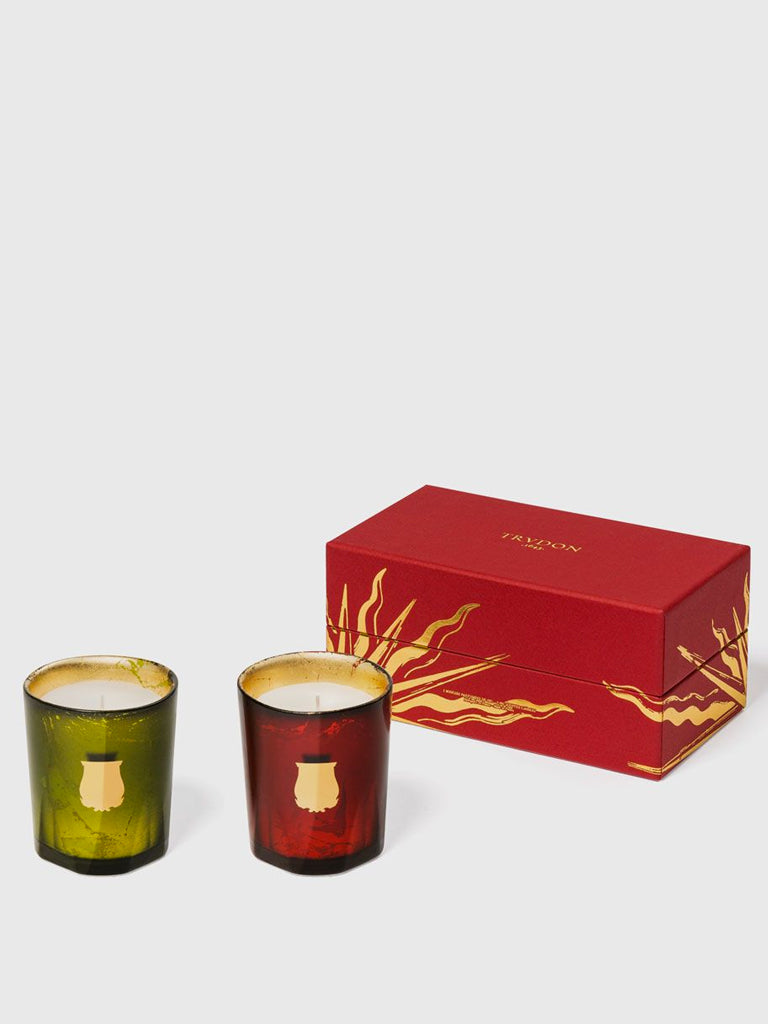 Trudon Duo Lucem Gloria and Gabriel Candle - Green/Red