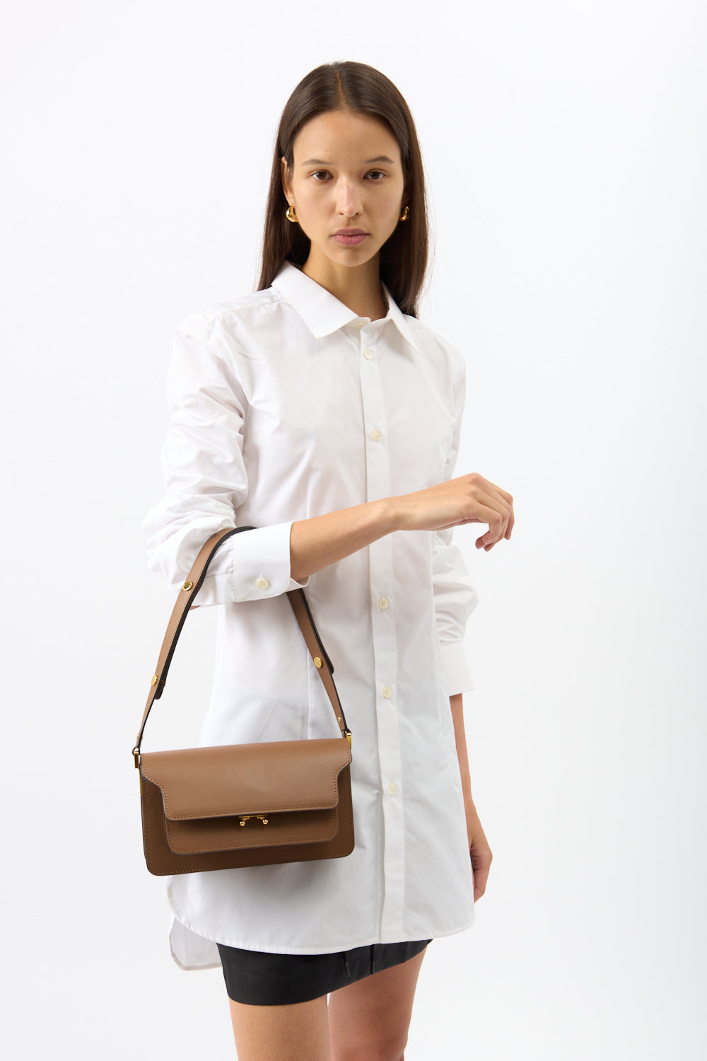Marni Trunk Leather Shoulder Bag