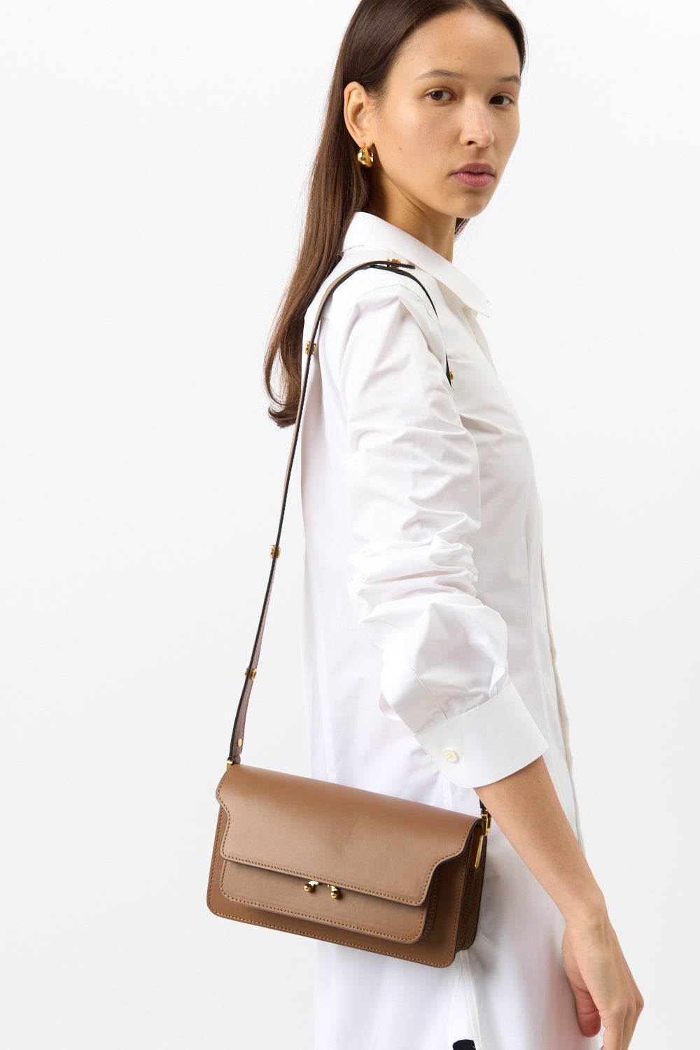 Marni Trunk Leather Shoulder Bag