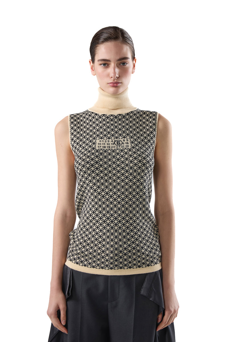 MM6 Maison Margiela Turtleneck Knit Sleeveless Top