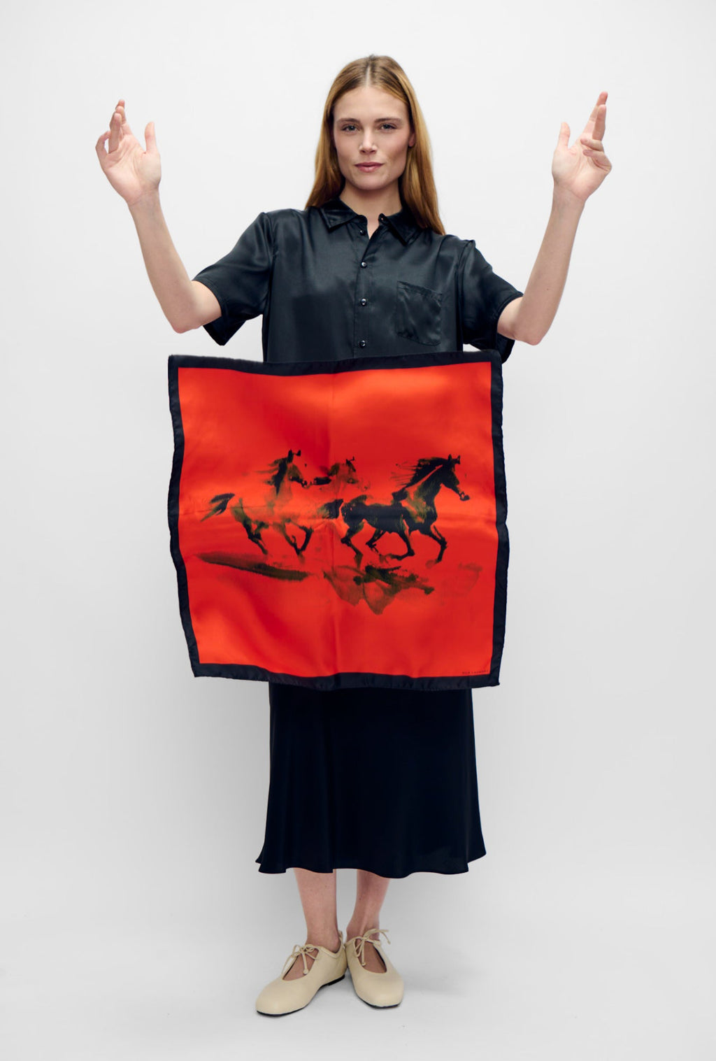 Silk Laundry Twill Scarf Year of the Horse