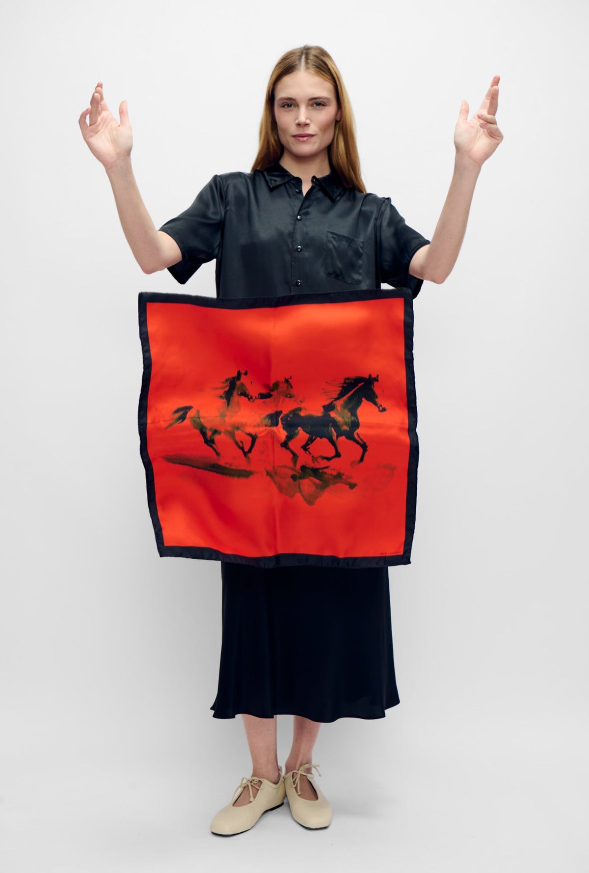 Silk Laundry Twill Scarf Year of the Horse