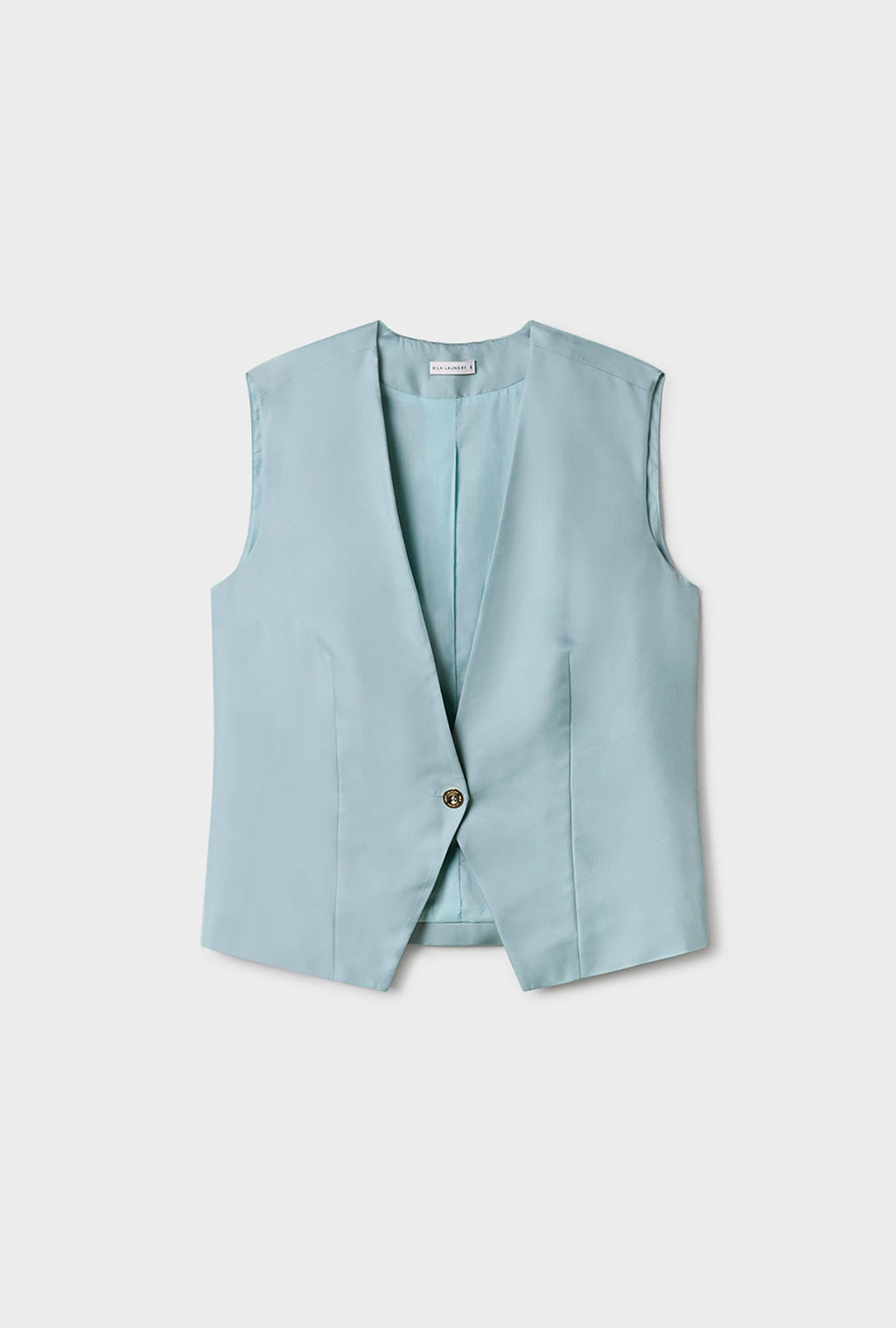 Silk Laundry Twill Slouch Vest - Sky