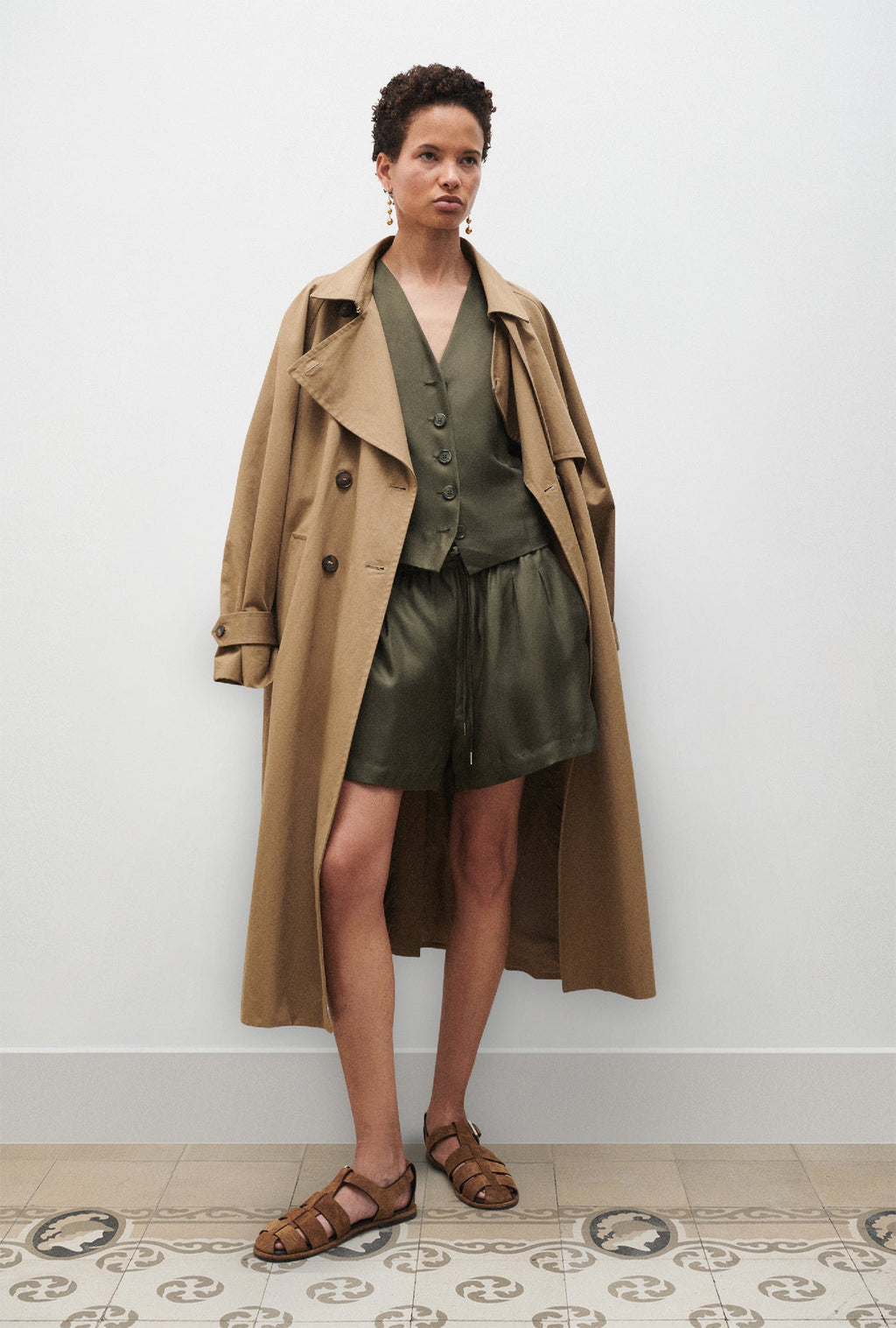 Silk Laundry Twill Vest - Pine