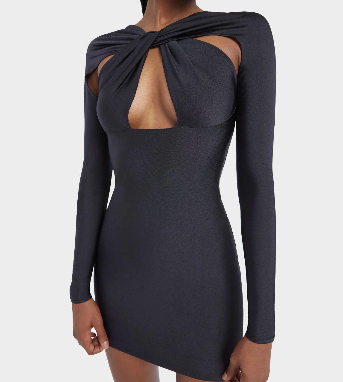 Coperni Twisted Cut-out Jersey Dress - Blk