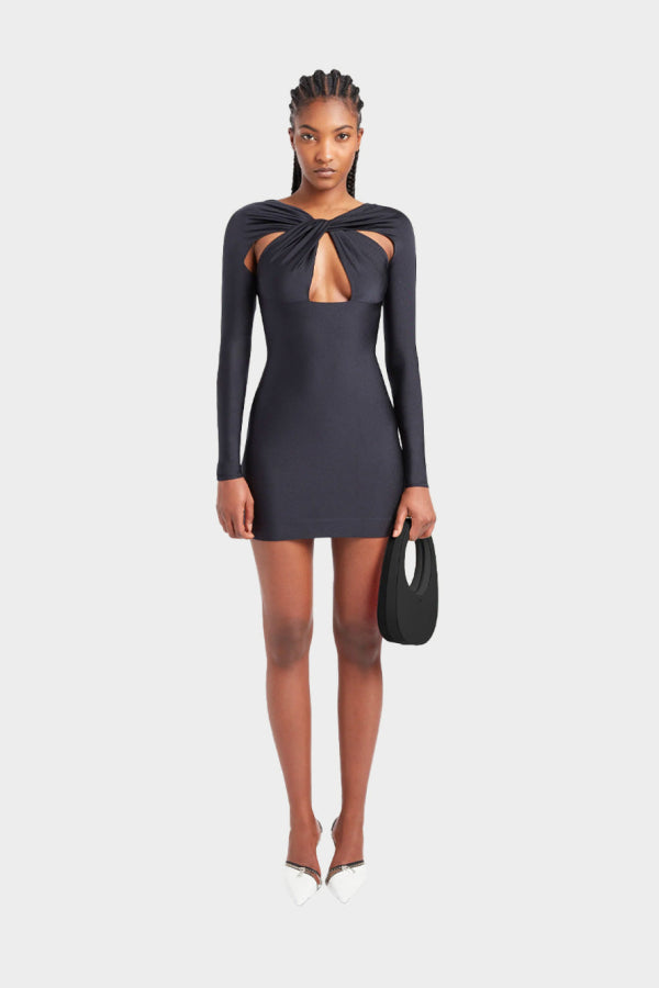 Coperni Twisted Cut-out Jersey Dress - Blk